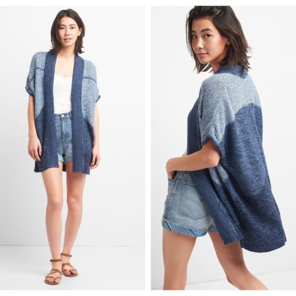 GAP Patchwork Open-Front Poncho Sweater NWT - Picture 10 of 10